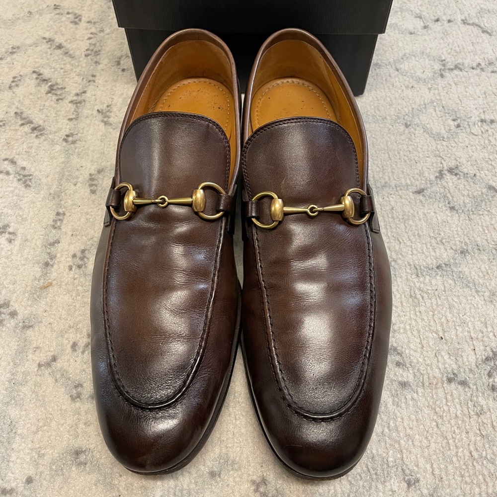 Gucci Men’s Jordan Leather Loafer Dark Brown Sz 10 US/G 9.5